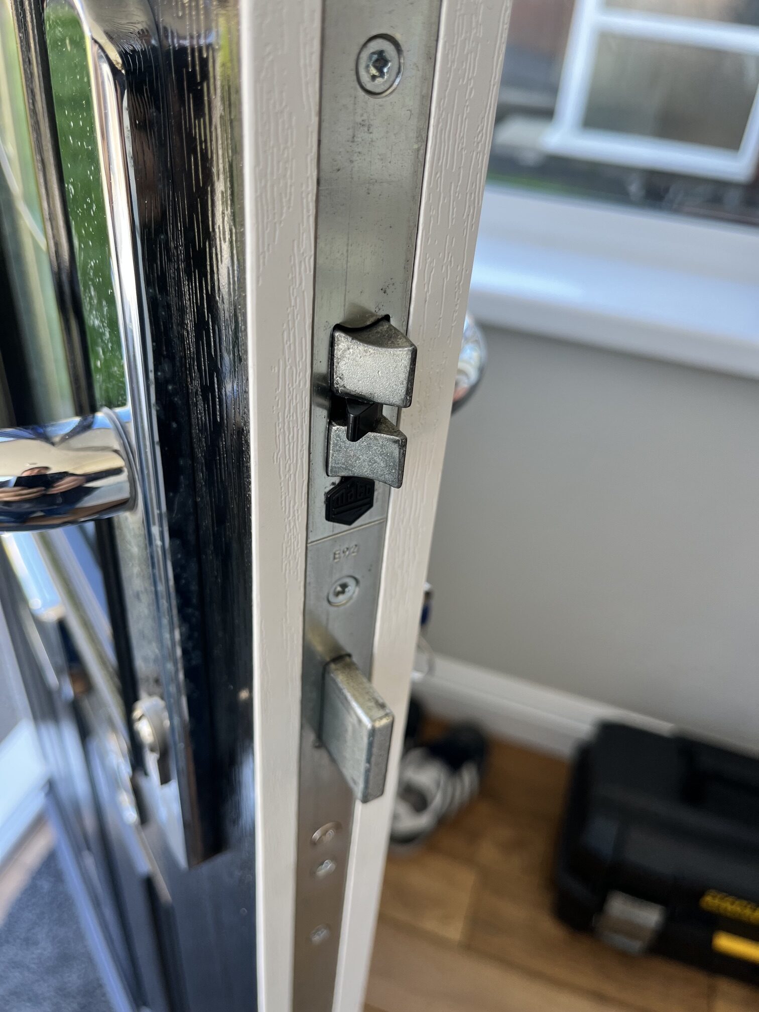 uPVC Door Lock Repairs Multipoint lock gearbox on a composite door