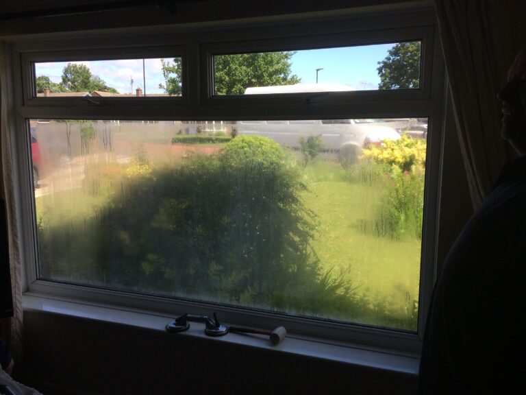 Misted double glazed window in Sunderland before repair