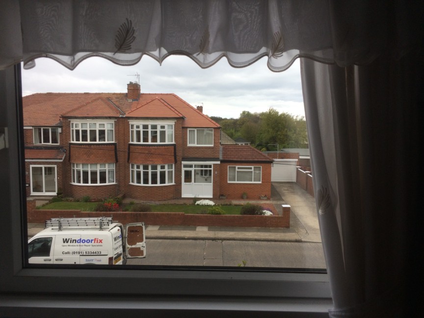 Misted Double Glazing Repair Same window after WindowFix replaced the sealed unit - crystal clear glass, original frame kept