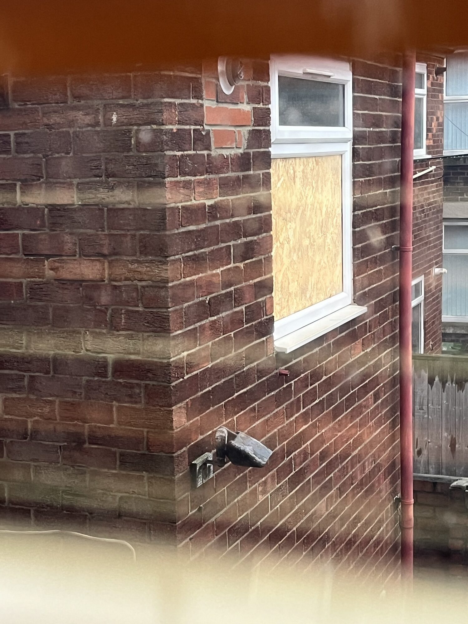 Broken window boarded up in Newcastle by Windowfix