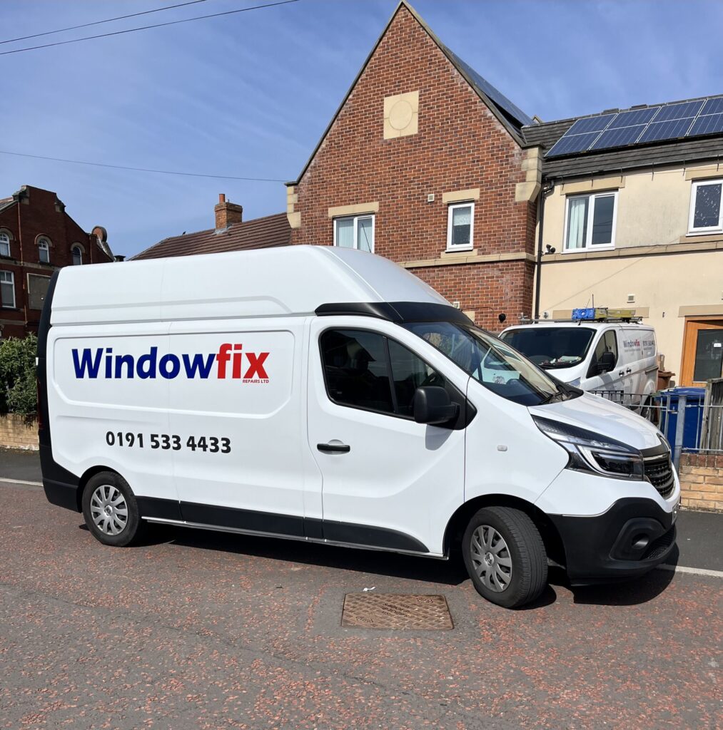 WindowFix window and door repair van outside a property in the North East